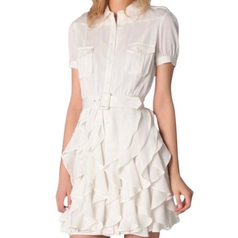 Elegant White Ruffle Dress
